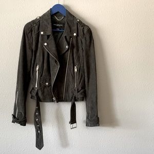 Marc New York Grey Suede Motorcycle Jacket